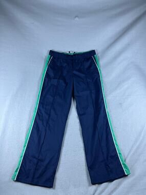SB Active Track Pants Mens L Blue Green Drawstring Side Stripe Athletic Sports